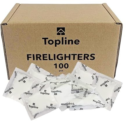 Instant Fire Starter Lighters Multipack - 100 Odourless Firelighters Sachets in Tube Storage Box. Fire Lighters for Wood Burners, Fire Logs, Charcoal BBQ. Waterproof Firelighters for Open Fires