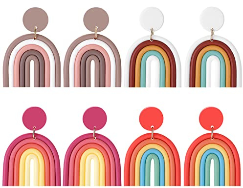 JewelryWe Schmuck Retro Ohrringe Set Boho-Stil handgemacht Geometrische Statement Ohrringe mit Baumeln Quaste Anhänger für Frauen Dame Mädchen, verschiedene Designs