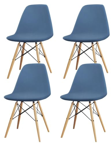 Langlebig Universal Stretch Stuhlhussen, 4er Set Elastische Moderne Stretch Stuhlbezug, Dining Chair Covers Samt Abnehmbare Waschbarer, für Esszimmer Hotel Bankett Hochzeit Partys Deko (4, Grau-blau)
