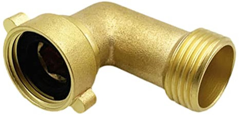 SanSixi Adattatore per Tubo Flessibile da Giardino Connettore a Gomito 90 Gradi in Ottone Gomito di Raccordo Adatto per Camper Tubo Dell'acqua Giunto del Tubo Flessibile
