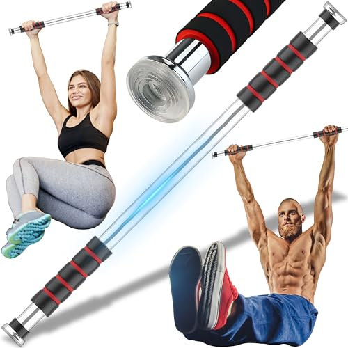 Retoo Klimmzugstange Türrahmen 61-80 cm, Multifunktionales Verstellbare Türreck für Klimmzüge Türstock, Dor Pull up bar, Profi Türreck Klimmzug Stange zum Einhängen in Tür Zuhause, Anpassbar