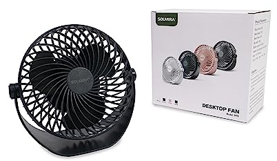 SOLMIRA Ventilador de Escritorio Verde con Batería Recargable USB Tipo C Portatil Inalámbrico, Certificado CE y RoHS