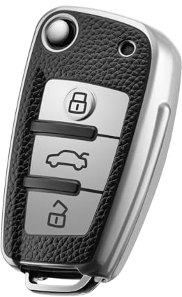 OATSBASF Silikon Autoschlüssel Hülle für Audi A1 A3 A4 A6 Q3 Q5 Q7 Zubehör | Kompatibel mit Audi A1 A3 A4 A6 Q3 Q5 Q7 TT, strapazierfähige Silikon Schlüsselabdeckung, rutschfest und ohne Signalstörung