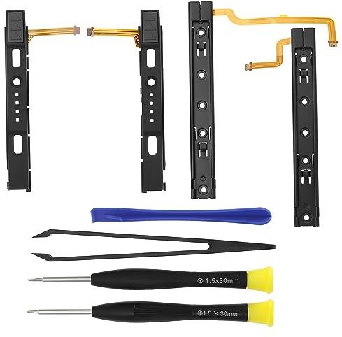 YINETTECH 1 Set Kit de Réparation de Rail Coulissant Compatible avec Nintendo Switch Console Remplacement de l'assemblage Curseur Gauche Droite avec Câble Flexible
