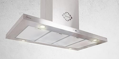 GURARI Hotte îlot GCH I 431 120 IS PRIME Îlot - En acier inoxydable - 120 cm - Avec télécommande - Hotte aspirante / recirculation - Suspension libre - Forte puissance d'aspiration : 1000 m³/h