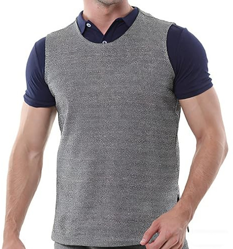 Natudeco Gilet De Protection Résistant Aux Coupures, Couteau En Fibre PE De Grade 5, Vêtements De Sécurité, Anti-coup De Couteau, Protection Contre Les Coupures (M)