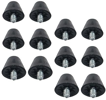 Sharplace 12 Stück Schraubstollen für Fussballschuhe, Fußballschuh-Spikes, Fußballschuh-Stollen, zum Einschrauben, M5, 13 mm 16 mm, Leichtathletik-Spikes, Ersatzspikes für Fußballschuhe, Schwarz