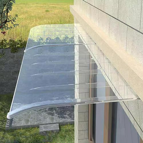 Pultbogenvordach für Draußen,UV-beständiger Haustürvordach,Vordach Überdachung,Transparente Pultvordach Vordach,Terrassen-Türüberdachung,Regenschutz Markise,3mm Dick (50x180cm/20x71)