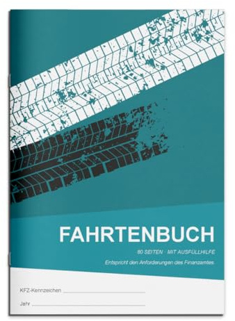 Fahrtenbuch DIN A5 | Finanzamtkonform für PKW | 80 Seiten mit Ausfüllhilfe | Fahrtenbücher 1er, 2er, 3er, 5er oder 10er Pack | zur Dokumentation geschäftlicher und privater Fahrten (10 Stück)