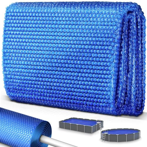tillvex Cobertor Solar para Piscinas Redonda & Rectangular | Espesor de la lámina Solar 120 µm | La Cubierta Solar se Puede Cortar a Medida (1000x500 cm, Azul)