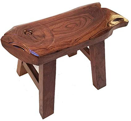 Fußhocker, Arbeitshocker, Duschhocker, alte Ulme, kleine Bank, Schuhe wechseln, Grundschüler, Haushalt, kurzer Couchtisch, Zapfen, kreativ, solide, langlebig, langlebig