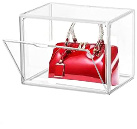 Vaian Handtasche Box, Acryl Kunststoff Aufbewahrungsbox, Transparent stapelbar mit magnetischer Tür, Für Spielzeug, Sammlung, Kosmetik, Schuhe, Bücher (1)