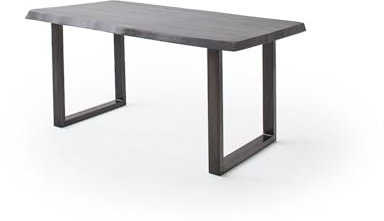 möbelando Baumkantentisch >Calabria< in Akazie grau/antik - 240x79,5x100 (BxHxT)