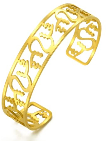 Dreamtimes islamischen muslimischen Shahada Armband Skelett Öffnung verstellbare Armband Edelstahl muslimischen arabischen islamischen Moslem religiösen Openable Armreifen Allah Armbänder