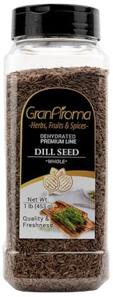 GranAroma Whole Dill Seeds, Bright Flavor, Pickling & Brining, Versatile Ingredient (1 Pound)