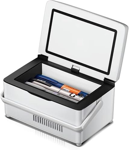 GZYHDC Mini Scatola frigo per insulina,Frigorifero Elettrico per insulina,Frigorifero Portatile per medicinali,Frigorifero per Piccola Auto, Borsa frigo 0-18℃, termostato per Auto, Viaggio a casa