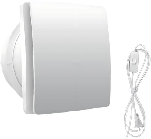 ICEMOB Ventilador Extractor De Aire con Válvula Antirretorno,Extractor Cocina,Extractor Baño Silencioso 190 M³/H,Ventiladores para Pared para Invernadero,Garaje,A,6 Inches
