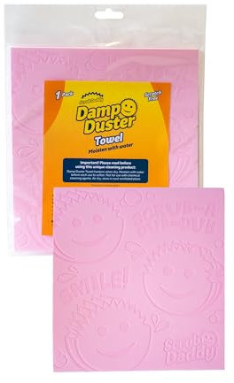 Scrub Daddy Toalla húmeda, plumero multiusos para limpieza, limpiador veneciano y de madera, esponja estriada para rejillas de ventilación, radiador, zócalos, espejos, productos de limpieza del hogar,