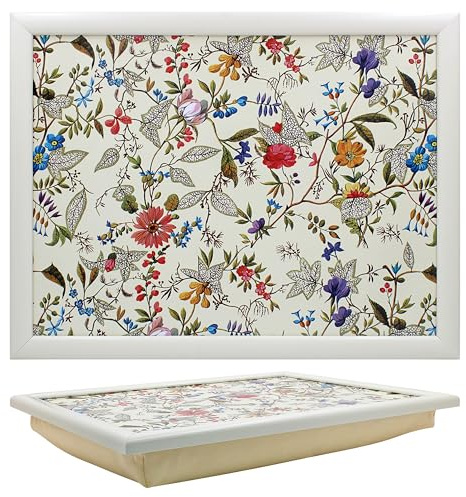 The Leonardo Collection William Kilburn Kilburn Plateau avec pouf pour servir des plats | Jolis plateaux pour les genoux pour manger sur les genoux pour le dîner ou le déjeuner | Plateaux alimentaires