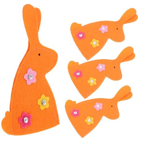 Cabilock Fundas Protectoras para Huevos De Conejo De Pascua 4 Pcs No Tejidas Estilo Pascua