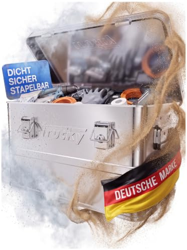 Trucky Aluminium Box mit Deckel Silber Alukiste 30L Alu Kiste Abschliessbar | Transportbox, Metallbox, Aufbewahrungsbox, Metallkiste