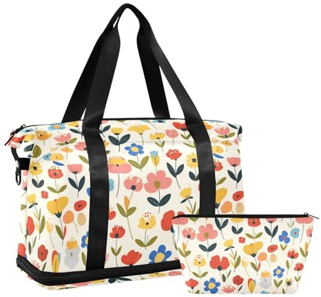 Reisetasche für Übernachtung, Sporttasche, Port-Seesack für Reisen, multifunktional, Frische Safari-Blumen