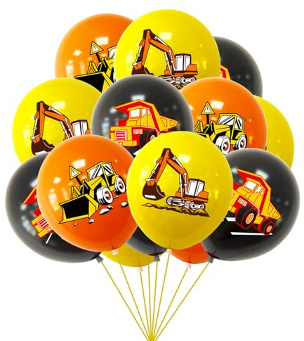 ParPix 15 Stück Bagger Geburtstagsdeko Ballon