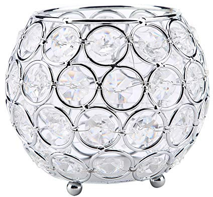 Candelador de Cristal genérico Silver Votive Talight Candelers para Bodas, Navidad (Plata)