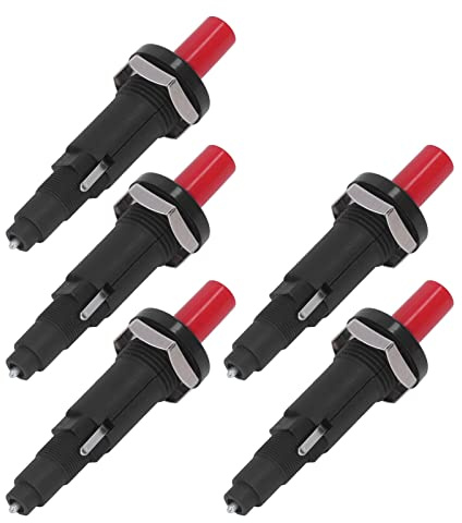 KIMISS 5 Pezzi Piezo Accenditore Push Grill Accenditers per Barbecue, Cottura all'aperto e - Compatibile con GPL, NG e Olio di Alcol