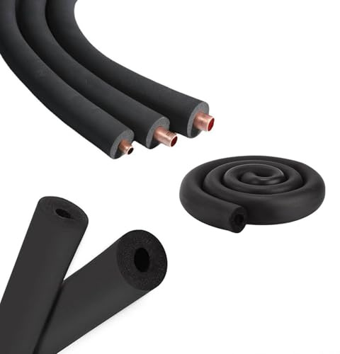 Pipe Insulation Foam Tube ID 6mm-108mm, Black Antifreeze Heat Preservation Foam Tube, Lagging Insulation Covers for Pull-up Bar Handle AC Unit Guitar Stand Roof Rack(9mm ID x 9mm Thick x 1.8m)