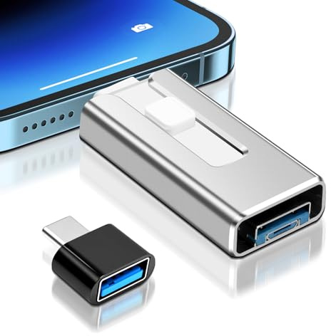Memoria USB 4 en 1 para iPhone de 128 GB, certificado MFi, USB 3.0, con puerto Lightning, USB C, Micro USB, USB 3.0, para iPhone, iPad, teléfono Android, portátil, PC, sin aplicación (plata)