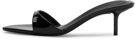 Mattiventon Black Kitten Heels Slip On Pointed Toe Slingback Heels Mules Sandals Summer Fashion Party Wedding Prom Dress Shoes