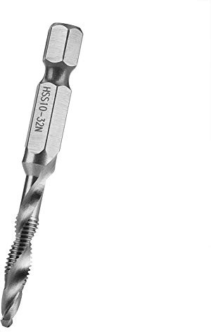 Asixxsix Perforación y Roscado Eficientes con 12 Brocas para Machos con Revestimiento de Vástago Hexagonal, Material de Acero de Alta Velocidad, Colores Dorado y Plateado, para Aficionados Mecánicos