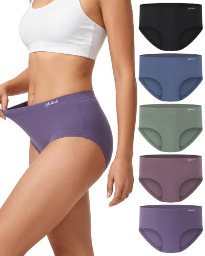Gladbecke Culotte Femme Bambou Doux - 94% Bambou & 6% Élasthanne, Plat Confortable Stretch Slips, Lot de 5