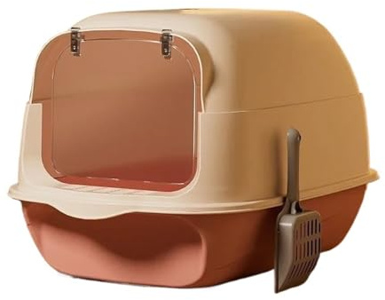 Lettiera for gatti con sabbiera chiusa, padella rimovibile for animali domestici(Pink)