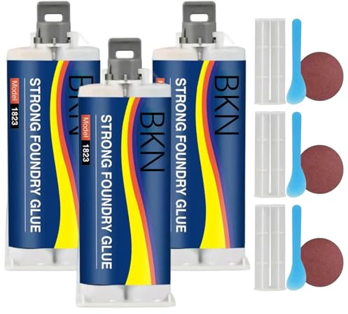 3er-Set starker Gießereikleber für Metall, hochtemperaturbeständiger und wasserfester Metallkleber, 100 ml Allzweck-Gussreparaturset, Gussreparatur-Epoxidharz