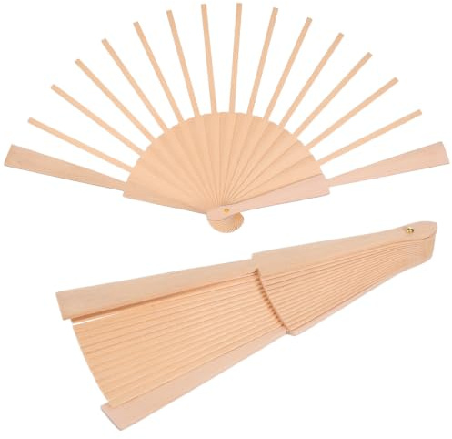 OHPHCALL 2Uds Varillas Abanico Madera Plegables Diy RefrigeracióN Verano | Soporte Abanico Plegable Madera VacíO 16 Varillas Para Pinturas Refrescante Verano PortáTil DecoracióN Interior Exterior