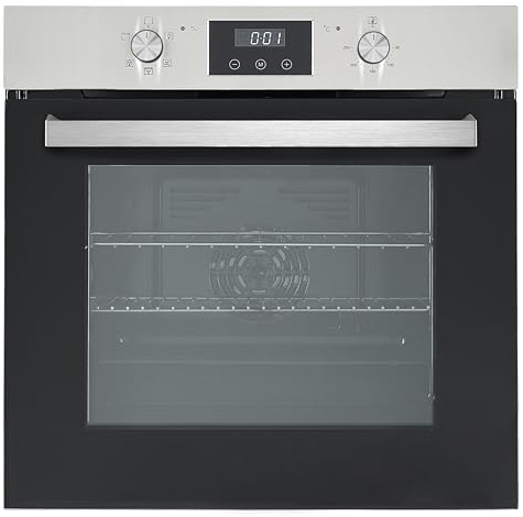 Teknix 70L, 60cm Wide, Single Electric Built-in Fan Oven and Grill in Stainless Steel, 5 Oven Functions, Digital Display, BITK264ESX