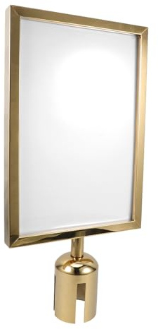 TIDTALEO Crowd Control Stanchion Sign Holder A4 Vertical Metal Frame Double-sided Display for Queue Management and Directional Information