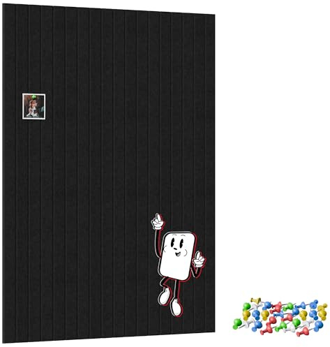 ALLboards Filzpaneele, Filz-Korktafeln für die Wand 120x90 cm (schwarz) + GRATIS