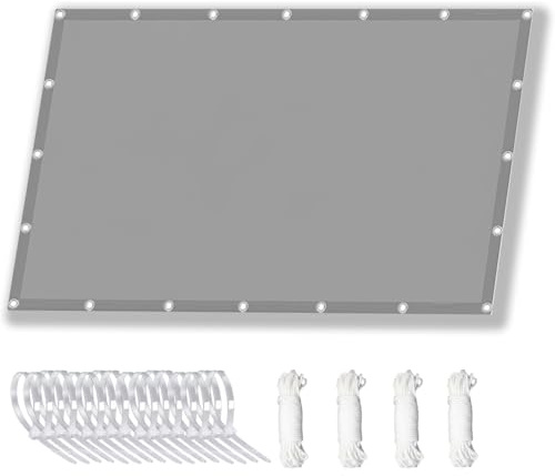 AJALGZ Telo Ombreggiante Esterno 4x6m Impermeabile, Protezione UV Al 95%, Antistrappo, Protezione Solare Ombreggiante a Vela per Esterno, Giardino e Terrazza, Piscina, Balconi - Grigio chiaro