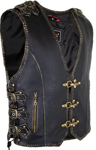 MDM - Gilet - Senza Maniche - Uomo Nero/Marrone Small