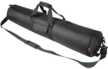 HEMMOTOP Tripod Carrying Case, 39x7in All Sides Thick Padded Tripod Bag with Shoulder Strap and Handle, Heavy Duty Light Stand Bag with Two Zippered Pockets for Pool Cue, Speaker Stand -R10018