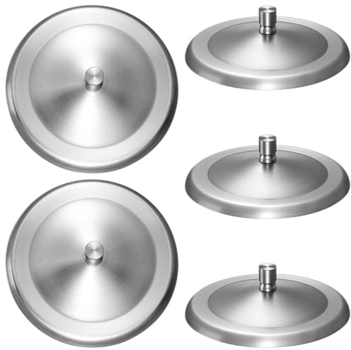 BESTonZON 5 Stück Becherdeckel Edelstahl 9.5cm Tassendeckel Universal Abdeckung für Trinkglas Kaffeetasse Teetasse Metall Deckel Wiederverwendbar Staubschutz Insektenschutz Glasdeckel