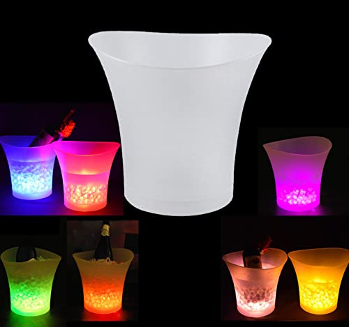 Smad 5L Colourful Ice Bucket, Portable LED Color Changing Ice Bucket | Ice Bucket Bottle Cooler with Multi-Colour Changing Drinks Container, Champagne, Wine, Beer, Ice Bucket for Party, Bar, Club