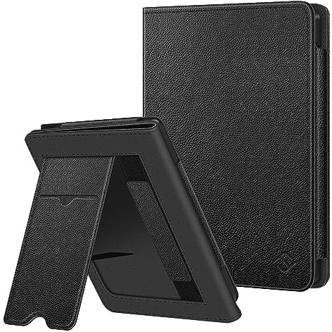 FINTIE Étui Compatible avec 6” Kobo Clara Colour/BW 2024 et Kobo Clara 2E 2022 - Coque Liseuse Housse avec Béquille, Fente pour Carte et Dragonne, Noir