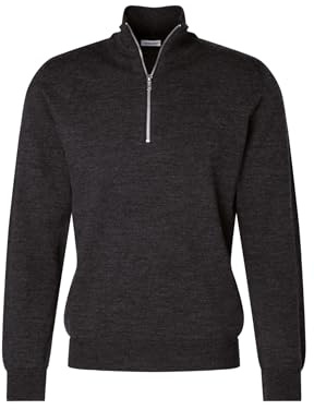 Seidensticker Maglione da Uomo in Lana Merino con Cerniera, Grigio., L