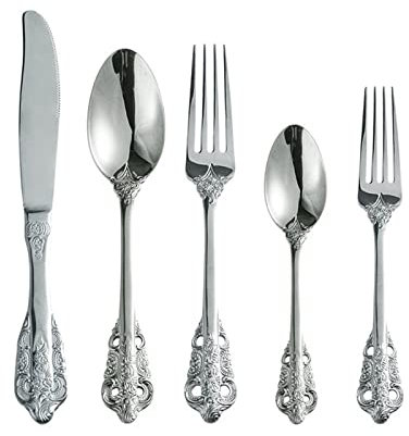 Cucchiaino da caffè, cucchiaio, cucchiaino da tè 304 Stoviglie in acciaio inossidabile Set di stoviglie occidentali di alta qualità Cucchiaio da dessert con cucchiaio da dessert in rilievo personalizz