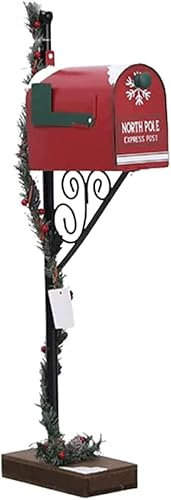 Post-Mount Mailboxes Creative Christmas Postbox Solid Wood Floor-Standing Mailbox Posts for Home Garden Mailboxes Decorations Home Decoration (Color : Style C)