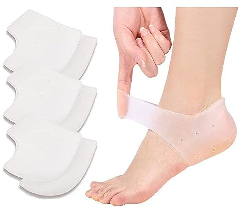 VivoFoot 3 paia di protezioni del tallone in gel, sollievo dal dolore al tallone e talloni screpolati per uomini e donne